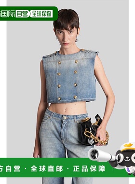 BALMAIN 女士T恤 428161FF1AG730DF79 蓝色 AW2025背心