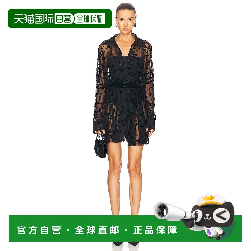 1h可退 潮奢 NORMA KAMALI 诺玛 卡玛丽 女士 衬衫喇叭迷你连衣裙