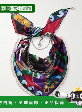 1h可退 潮奢 Emilio Pucci 璞琪 女士 精饰印花真丝-斜纹围巾 4UG