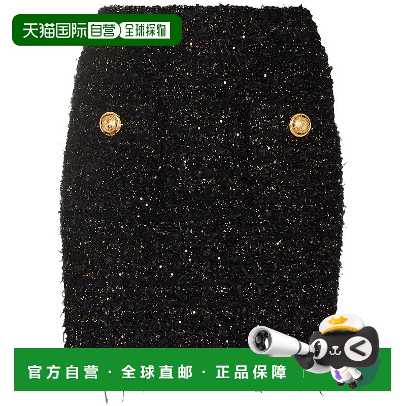 1h可退 BALMAIN 女士短裤 EF1LB015KB19EAD SS2025 黑色