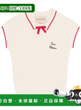 VALENTINO 女士针织衫 BKC66T9JVBRS SS2026 白色 翻领短袖针织衫