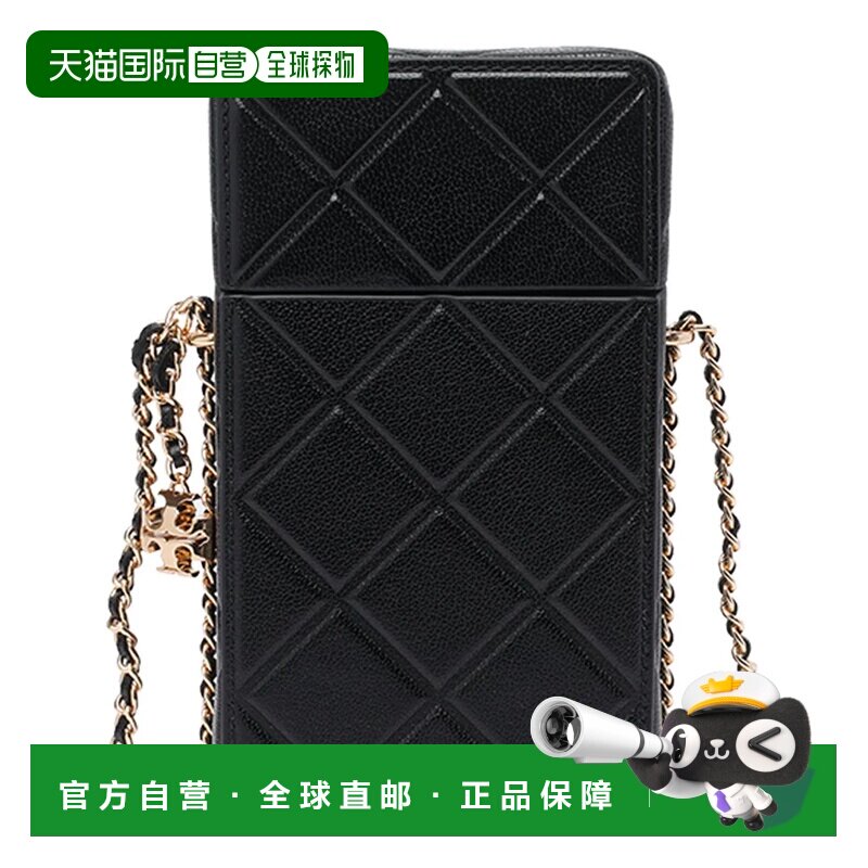 TORY BURCH 女士卡包 163417001 SS2025 黑色 FLEMINING 手机斜挎
