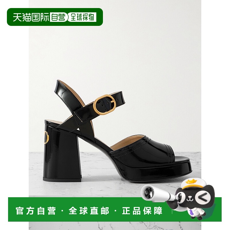 1h可退 潮奢 Valentino 华伦天奴 女士 黑色皮质凉鞋 7W2S0MI1ZJM