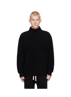 1h可退 潮奢 The Elder Statesman 男士 黑色 Relaxed 高领毛衣 2