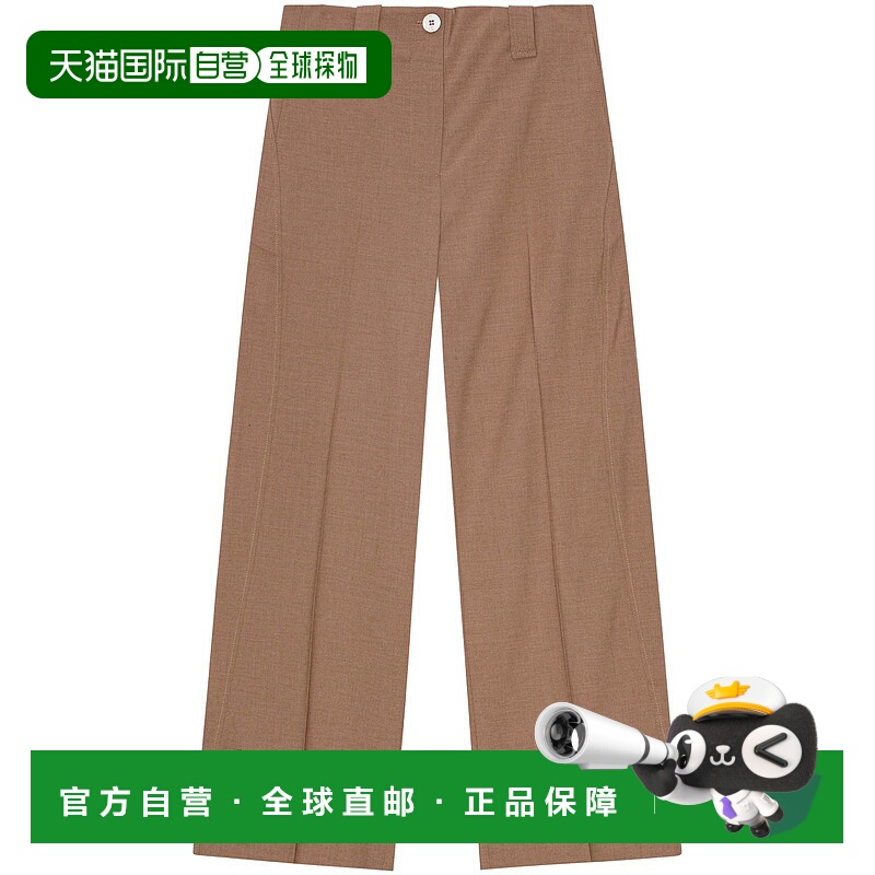1h可退 GANNI 女士休闲裤 F9561177 SS2025 棕色 Drapey Melange