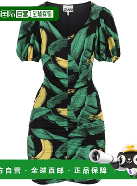 GANNI 女士连衣裙 T3216099 AW2022 绿色 Ganni ruched jersey mi