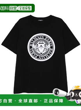 BALMAIN 男士T恤 EH1EG010BB17EAB SS2025 黑色短袖 T-SHIRT