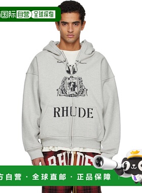 1h可退 潮奢 Rhude 男士 灰色 Youth Of America Zip-Up 连帽衫 R