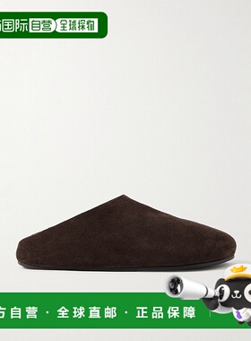 1h可退 潮奢 The Row 男士 Hudson 皮毛内里绒面革木屐 F2118L302