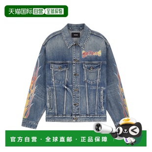 男士 蓝色 夹克 SS2025 火焰微标牛仔夹克 WDDJ025318UBL WE11DONE