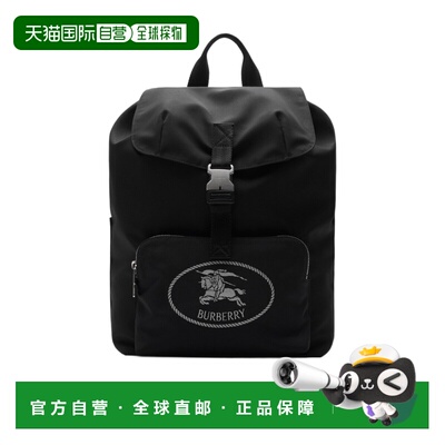1h可退 BURBERRY 男士双肩包 81113141 AW2025 黑色 Orkney 翻盖
