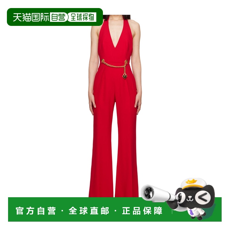 1h可退 MOSCHINO 女士连体裤 04080533J8116 SS2024 红色 V领喇叭