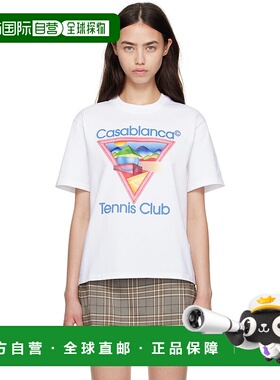 1h可退 潮奢 Casablanca 女士 白色 Tennis Club T 恤 WPF25JTS04