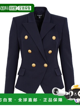 BALMAIN 女士西服 FF1SI503WB086UC AW2025 蓝色 双排扣休闲夹克