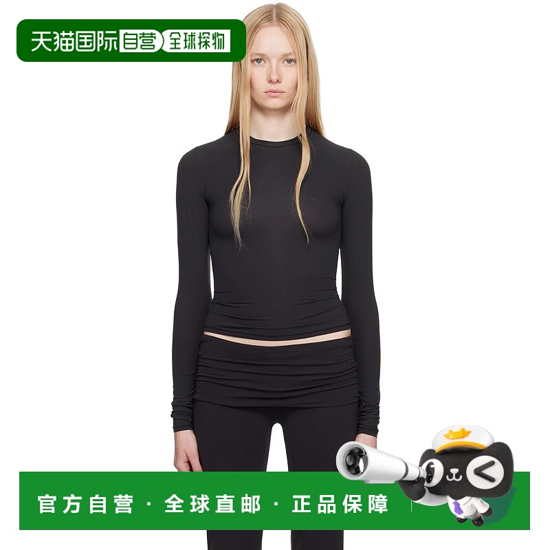 1h可退 潮奢 SKIMS 女士 黑色 Fits Everybody 长袖 T 恤 TPLST90