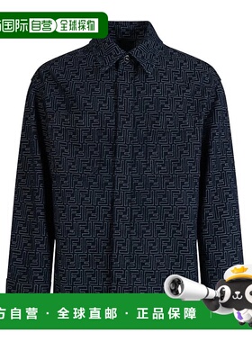 FENDI 男士夹克 FW1321AUX40 SS2025 蓝色 Fendi Ff Denim Jacket