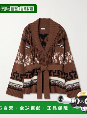 1h可退 潮奢 Simkhai 女士 Elwood 束带流苏嵌花羊毛羊绒混纺针织