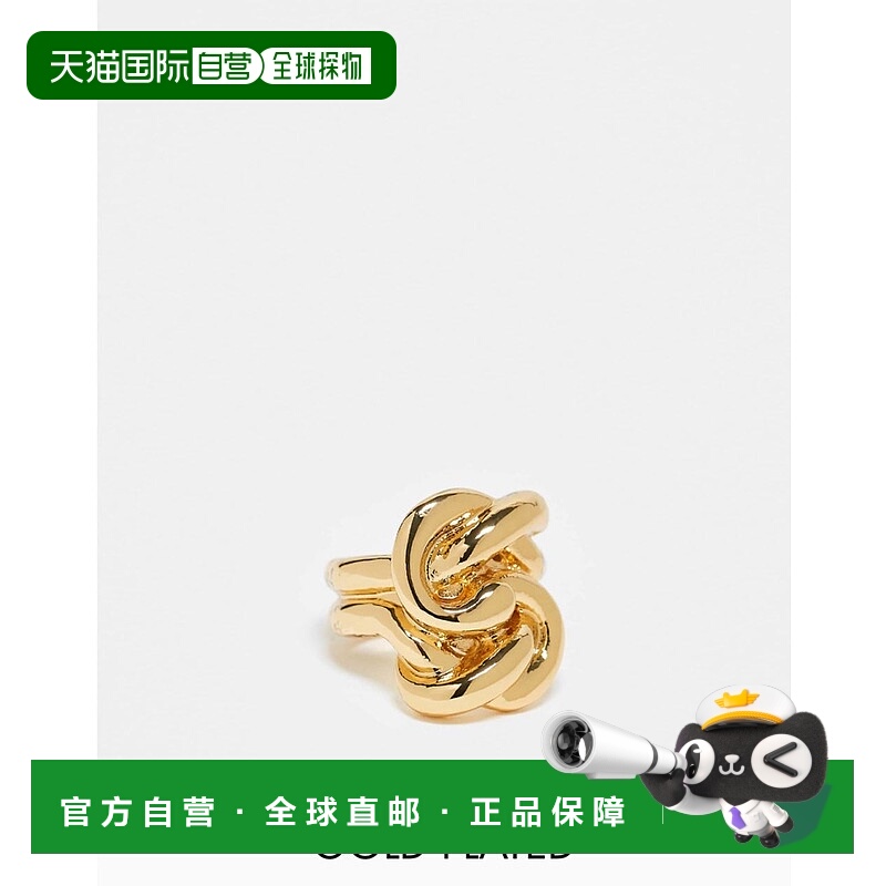1h可退 潮奢 ASOS 女士 14k 碟形磨毛打结设计色调戒指(限量版)()