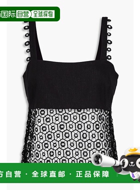 1h可退 潮奢 Simkhai 女士 Dorian 凸纹花边蕾丝拼接亚麻混纺上衣