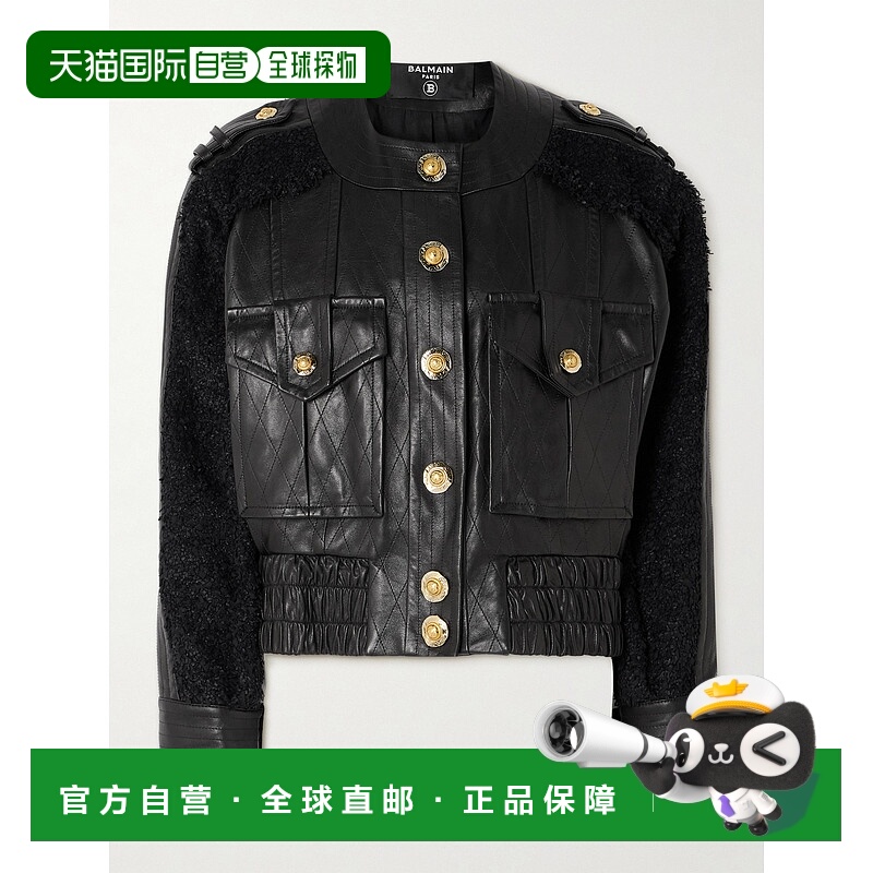 1h可退 潮奢 Balmain 巴尔曼 女士 长袖皮夹克 FF1TF500MH20
