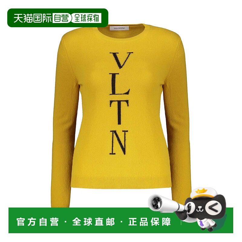 1h可退 VALENTINO 女士针织毛衣 TB9KC25P76DIL5 AW2024 黄色长袖