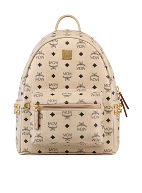 MCM 女士双肩包 MMKEAVE15IG SS2026 花色 Stark 侧饰钉 Visetos