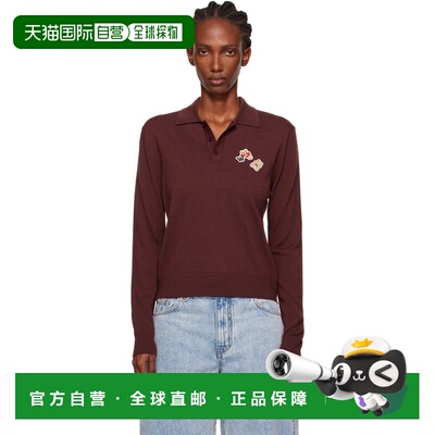 1h可退 潮奢 Tom Ford 汤姆 福特 女士 酒红色 Double Patched Kn