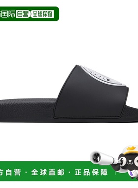 1h可退 潮奢 Versace Jeans 范思哲 男士 黑色 V Emblem 拖鞋 E77