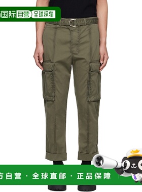 BALMAIN 男士休闲裤 EH1PQ340CF877CW SS2025 绿色 腰带环工装裤