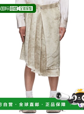 1h可退 潮奢 Feng Chen Wang 男士 灰色 Sandwashed Nylon 半身裙