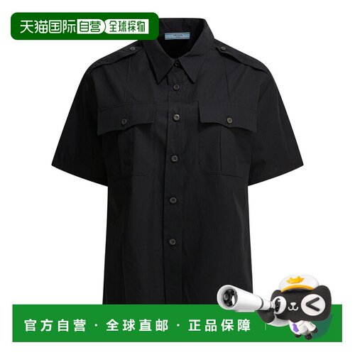 PRADA 女士衬衫 P411J1XV2F0002SOOO SS2026 黑色 Short-sleeved