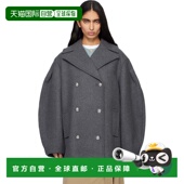双排扣 甘尼 潮奢 1h可退 Wool GANNI 灰色 Midi 女士 Oversized