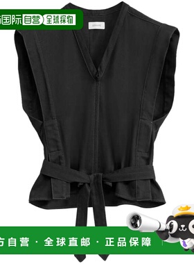 LEMAIRE 女士衬衫 TO1227LD1004999 CO 黑色 V领无袖背心