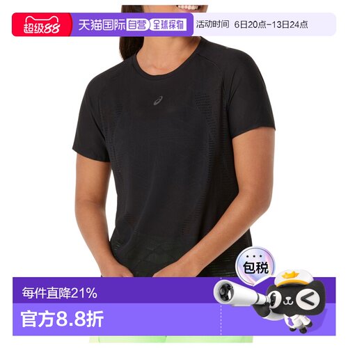 ASICS 女士T恤 9165451PERFORMANCEBLACK CO 黑色亚瑟士