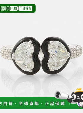 1h可退 潮奢 Tom Ford 汤姆 福特 女士 双心形18kt白金钻石戒指