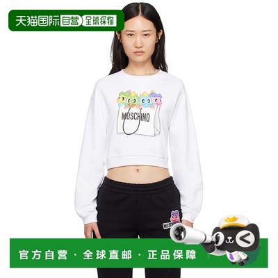 1h可退 潮奢 Moschino 莫斯奇诺 女士 白色 Puzzle Bobble 套头衫