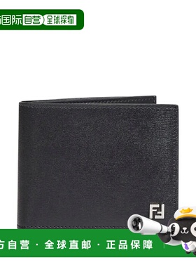 FENDI 男士钱包 7M0378AVV60 SS2026 黑色 Fendi Squared Ff Leat