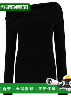 GIVENCHY 女士T恤 BW61BL316L001 AW2024 黑色 Top with draped c