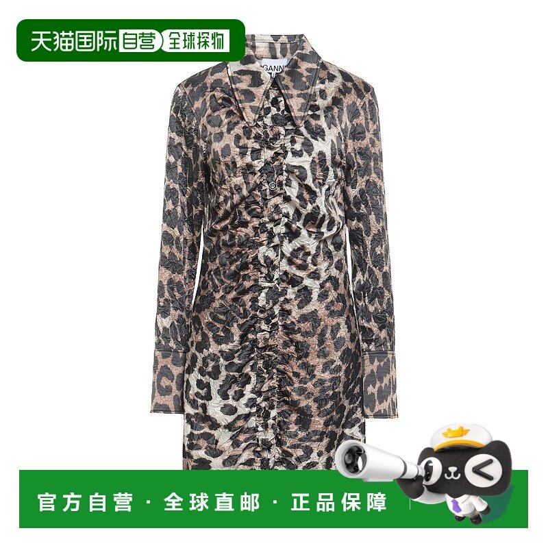 1h可退 潮奢 GANNI 甘尼 女士 短款连衣裙 brown棕色 舒适时尚