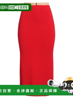 1h可退 潮奢 calvin klein 女士 中长半身裙 red红色 舒适时尚