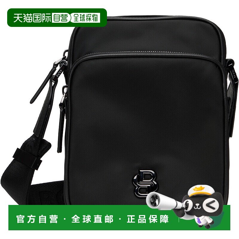 1h可退 潮奢 BOSS 波士 男士 黑色 Double B Monogram Twill Repo