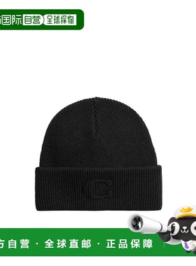 COACH 男士帽子 CCL44BLK AW2025 黑色 标志性压纹针织帽