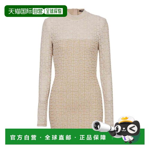 BALMAIN 女士连衣裙 DF2R8029KH69GFM AW2024 浅棕色