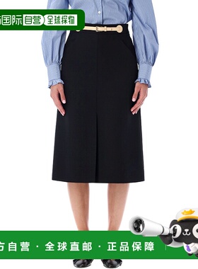 1h可退 潮奢 valentino 华伦天奴 女士 繫帶前開衩半身裙 7B3RADM