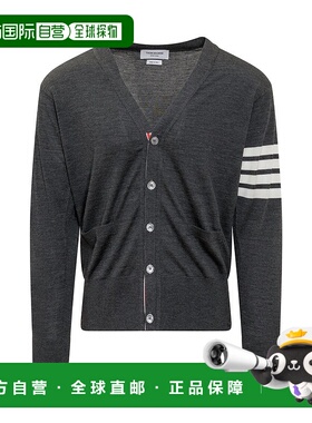 1h可退 潮奢 Thom Browne 汤姆 布朗 男士 V领4条纹开衫 MKC002AY