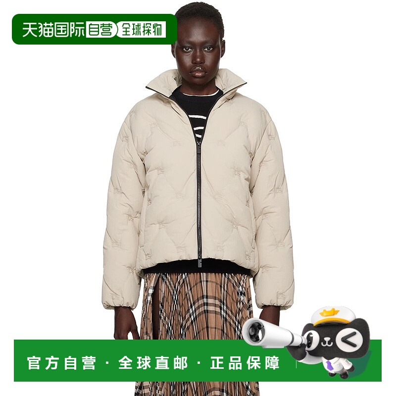 1h可退 潮奢 Burberry 巴宝莉 女士 米色 EKD Nylon 羽绒夹克 809
