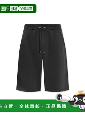 BALMAIN 男士短裤 DH1OA125BC76YGD AW2024 黑色 Logo Embroided