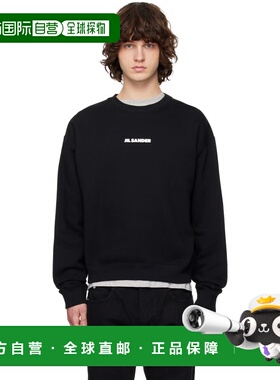 1h可退 潮奢 Jil Sander 吉尔 桑达 男士 黑色徽标套头衫 J22GU01