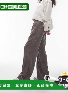 1h可退 潮奢 Topshop 女士 慢跑者灯芯绒裤(灰色)休闲裤阔腿裤