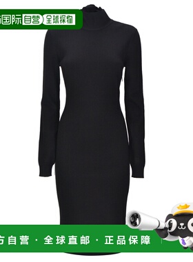 GIVENCHY 女士连衣裙 BW229G4ZN9001 AW2024 黑色 羊绒长袖连衣裙